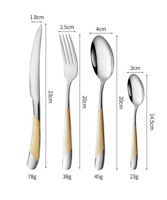 Setul de tacâmuri din oțel inoxidabil Tableware pentru 6 persoane.