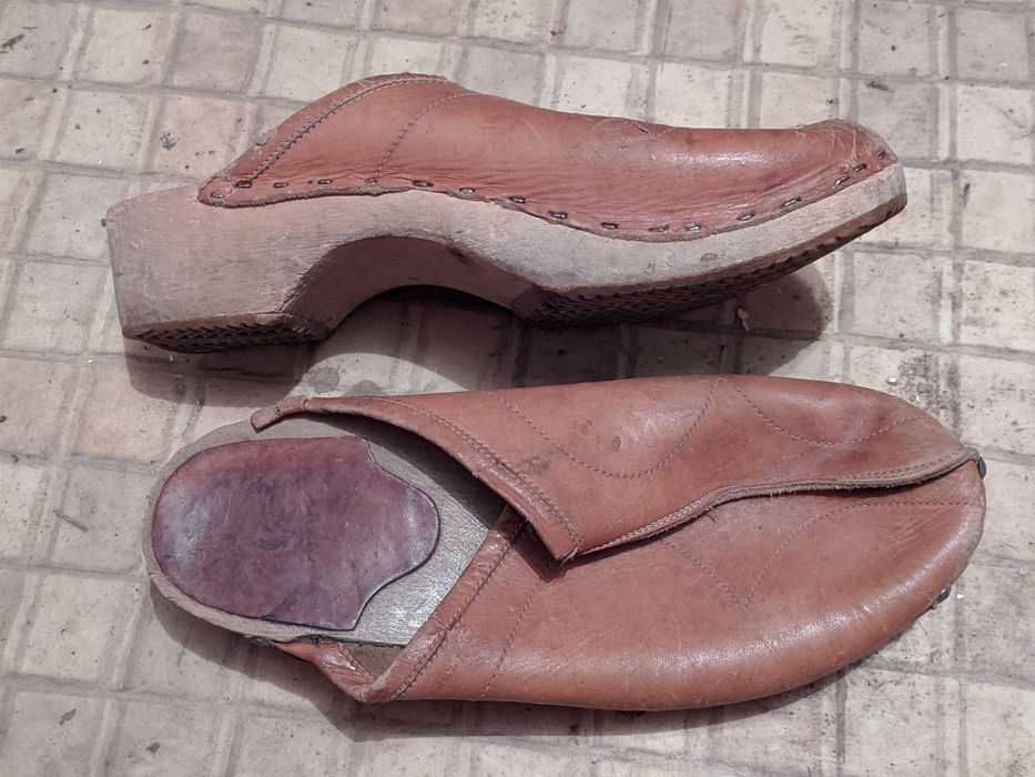 saboti olandezi talpa de lemn, fata de piele naturala, cool