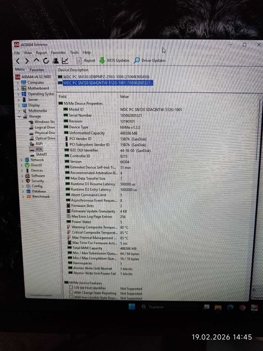 SSD 512GB WD SN720 Nvme