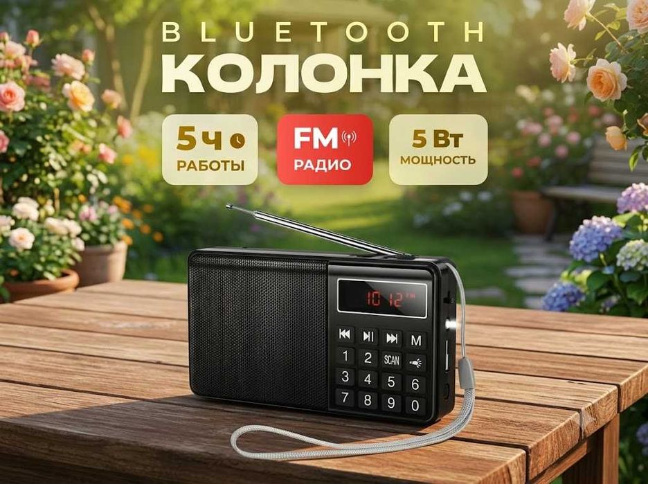 FM-радио и портативная акустика Hoco HI50 (5 Вт)