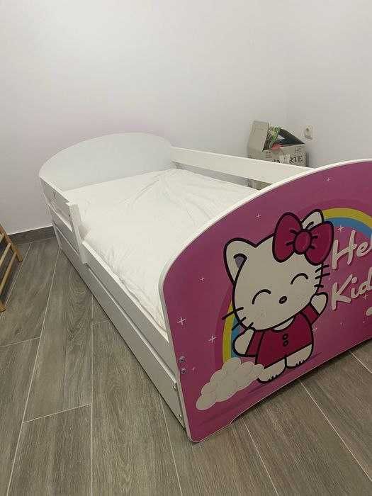 Pat fetite alb + scaun birou cadou