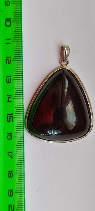 Кулон серебряный с камнем ОБСИДИАН