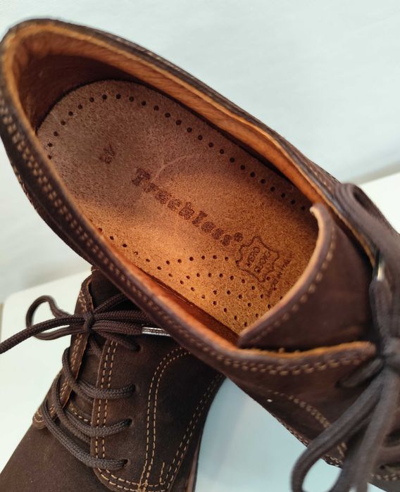 Pantofi derby 42 plain toe Trachiess NOI piele naturala moale suede