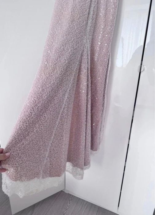 Rochie lunga de ocazie, din margelute, croita pe comanda