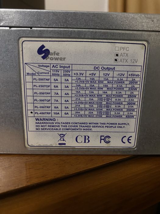 Блок питания 450w Safe Power