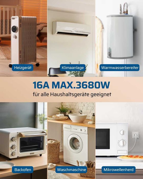 Prize wireless cu telecomandă 16A 3680W – Alb