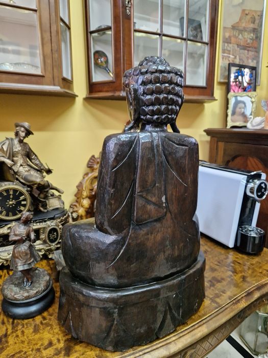 Великолепна антикварна дървена фигура статуетка