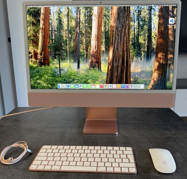 Apple iMac 24” M1 8GB 256GB Pink + Magic Keyboard + Magic Mouse