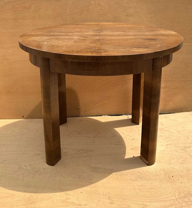 Masuta Vintage Stil ArtDeco cu blat oval 99x70 cm; Masa din lemn