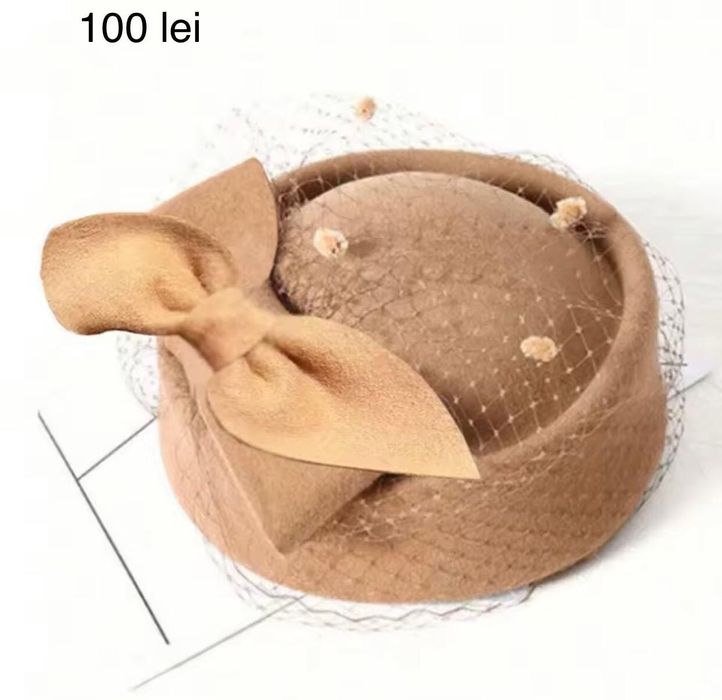 Toca neagra, crem, maro - inaltime 9 cm