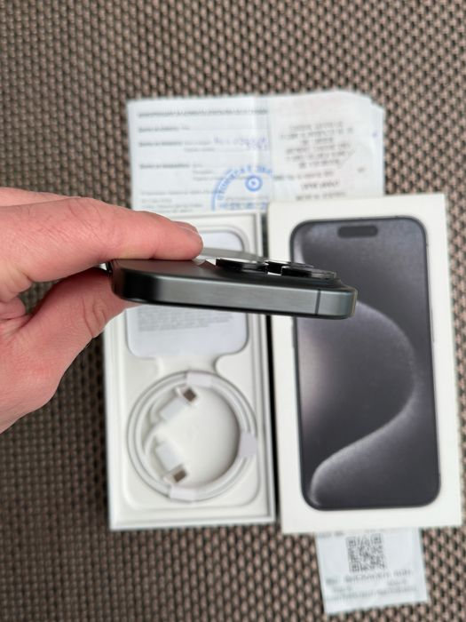 Лизинг 37лв/м iPhone 15 pro BLACK айфон 15 про 128 черен