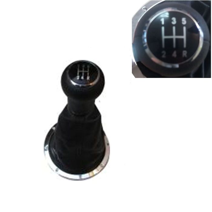 Nuca schimbator cu manson Vw, husa schimbator cu 5 trepte, Negru cu insertii crom