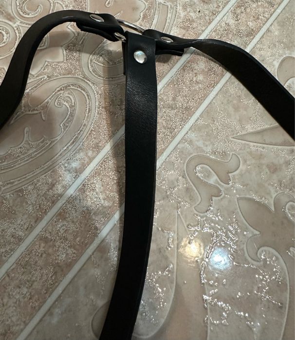 Curea Bershka neagra stil ham cu bretele