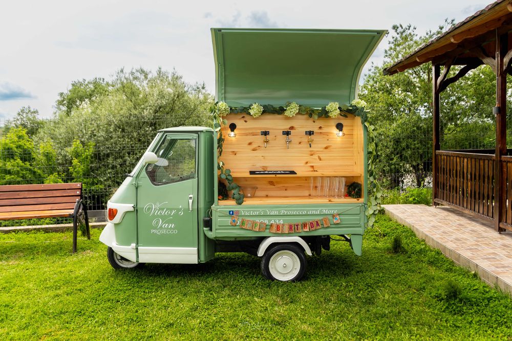 Piaggio Ape, ProseVan, Cocktail Van, Bar mobil, Dozator Bere, nunta