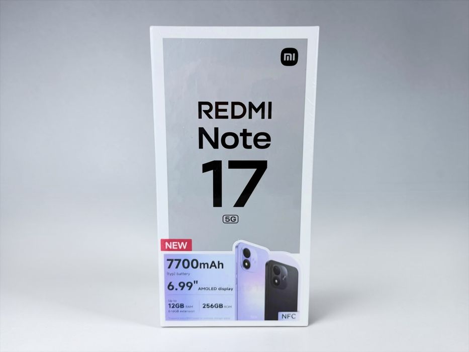 ЧИСТО НОВ! Xiaomi Redmi Note 17 5G 256GB 6RAM Black НАЛИЧЕН! 2г. Гаранция!