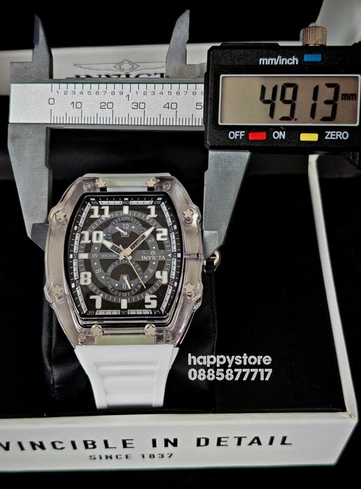 INVICTA Cyclone white/silver 49 mm, Инвикта нов ръчен часовник