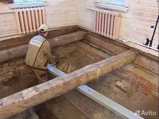 Ремонт полов/ Замена пола в деревянных домах/Шлифовка деревянного пола