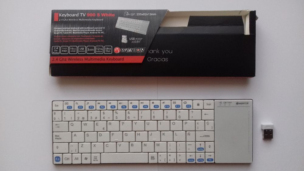 Tastatura wireless Smart TV - Keyboard TV 900 S White Woxter
