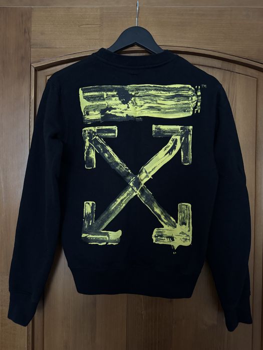 Bluza Off White neagra cu imprimeu galben