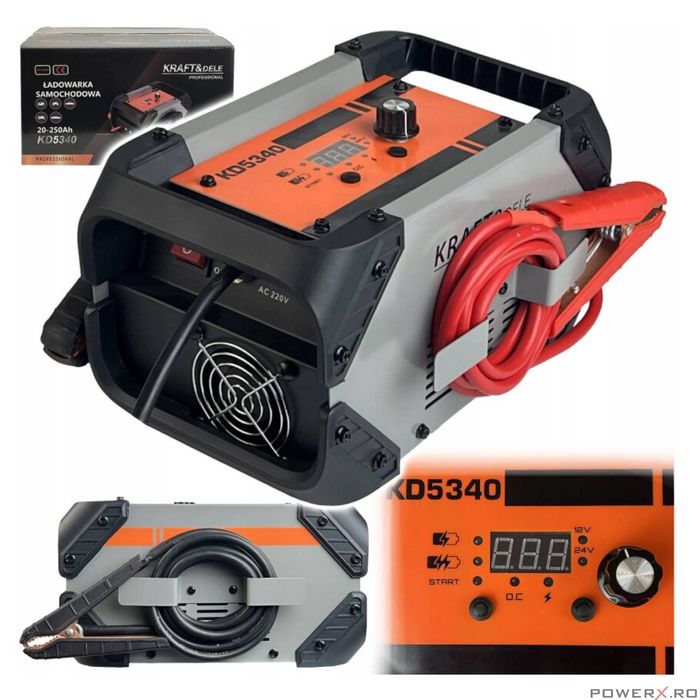 Incarcator, redresor cu functie de pornire, reglare amperaj, 20-250Ah,