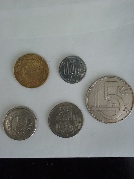 10 сентавос 1996 50 гроша 1991 25 бани 1960 2 хелера1912