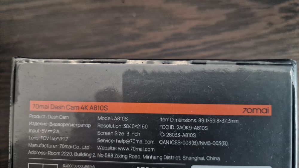Camera auto 70mai 4K Dash Cam A81OS HDR Supercapacitor Wi-Fi 6 Voice Control GPS ADAS