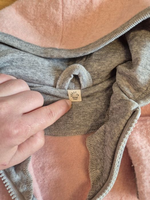 Geaca 100% lana fleece dublata fata 3-6 luni / 1 an