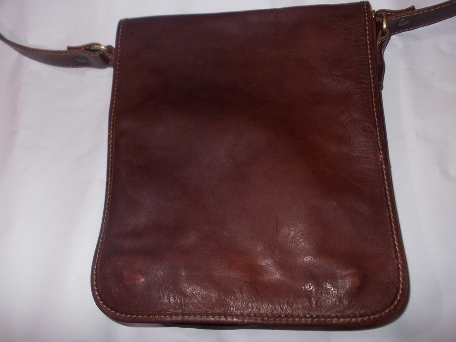 Borseta barbat piele naturala bivol geanta medie 29cm Italy Poze reale