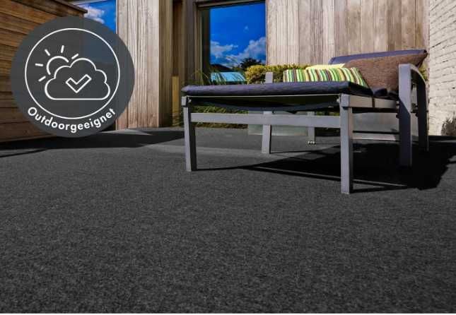 Външен мокет Field Anthracite, 133 x 400 см, килим за външна употреба за тераса