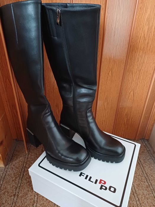 Нови ботуши FILIPPO естествена кожа ,номер 40 ,носени само 2 часа