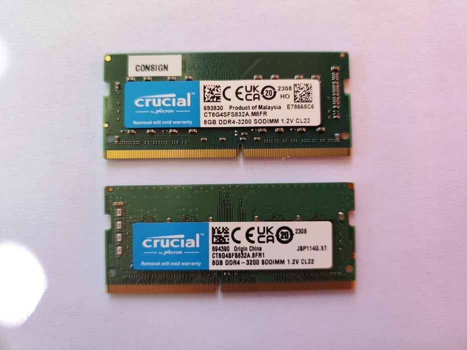 Kit Memorie RAM Laptop Crucial 16GB (2x8GB) DDR4 3200MHz SODIMM