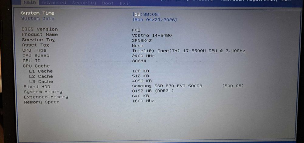 Dell Vostro 14-5480 I5 5500U