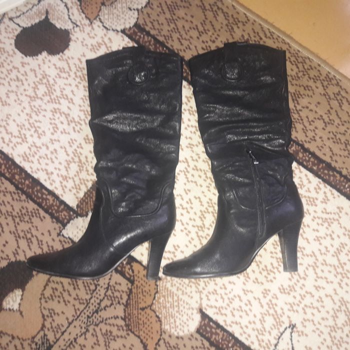 Сапоги демисезонные кожаные