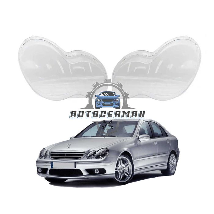 Капаци фарове Mercedes W203 C-Class (97-01) стъкло фарове крушки Мерцедес В203 Ц-Клас xenon