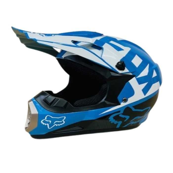 Крос каска за Мотор, Вело, АТВ-размер S и M, Син-червен с бял