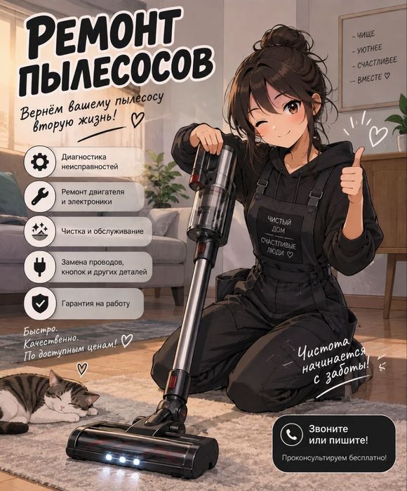 Ремонт вертикальных пылесосов