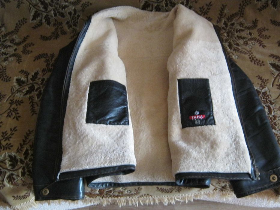 куртка кожаная теплая