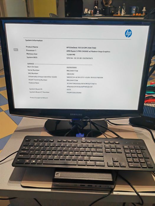 Мini PC-HP Elitedesk 705 G4 DM Ryzen 5 2400GE,RAM-16 GB-DDR4
