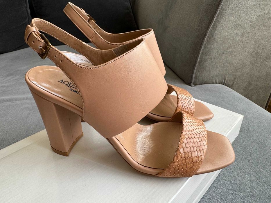 Обувки сандали естествена кожа Aquamarine, номер 37 - носени веднъж