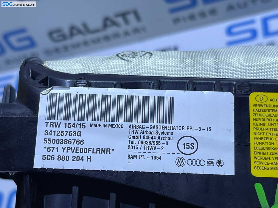 Airbag Pasager Volkswagen Jetta 4 2011 - 2018 Cod 5C6880204H