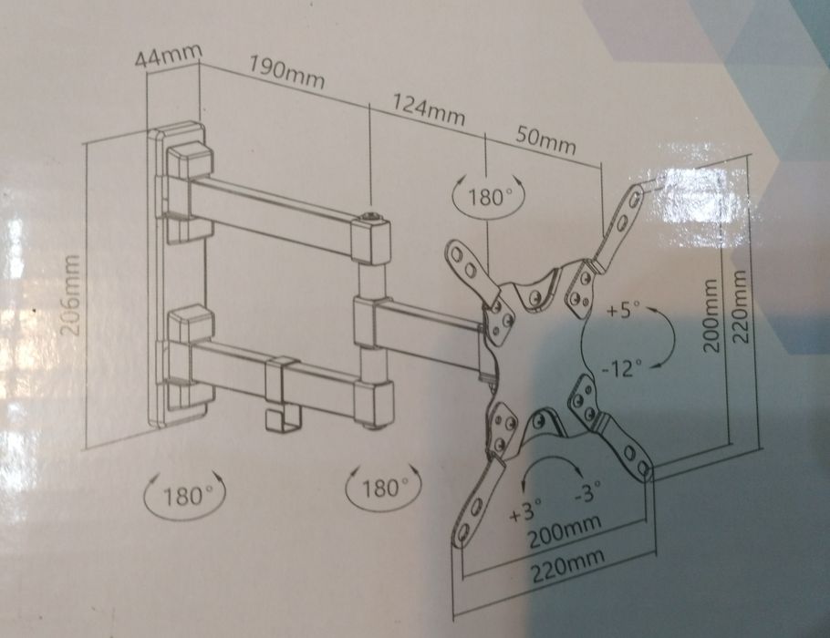 Suport TV, două brațe