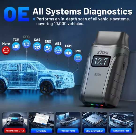 Tester / Diagnoza Auto XTool A30M 2026 Bluetooth cu Licenta pe viata