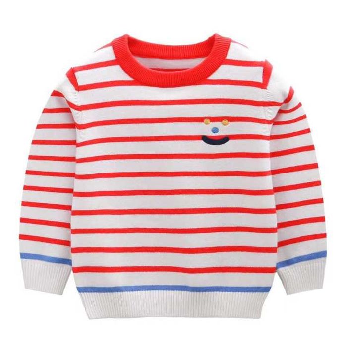 Детский  теплый хлопковый свитер в полоску для детей с 2 до 3 лет