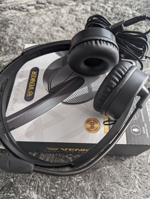 Căști USB cu microfon, mufă 3,5 mm/USB Căști 2-în-1