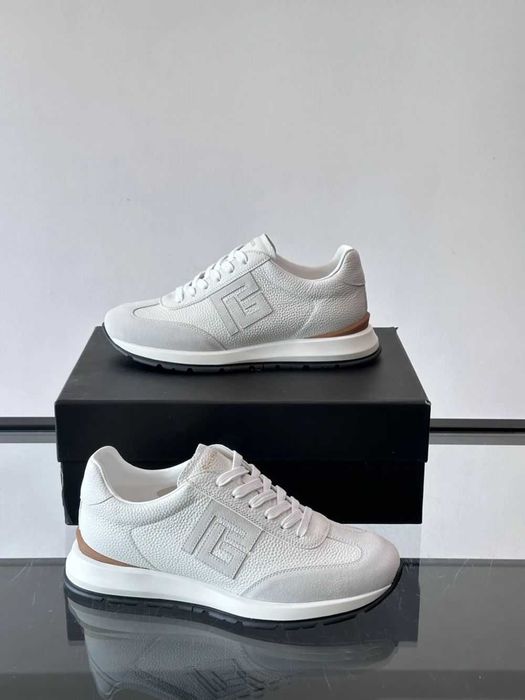 Balmain Monogram Runner Sneaker "White Leather"
