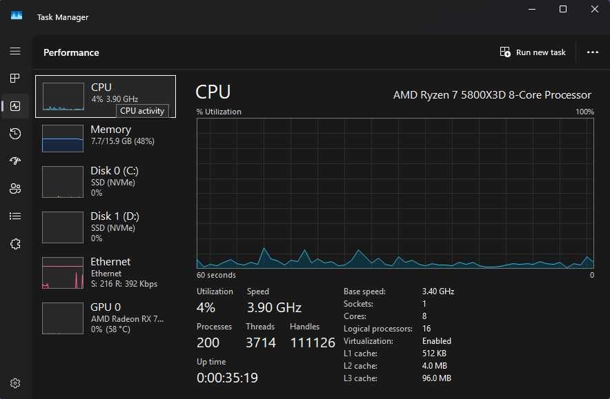 Calculator/Unitate PC Gaming ryzen 7 5800x3d / RX 7800XT