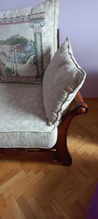 Луксозен комплект диван тройка + кресло от МАСИВ (Като нови!)