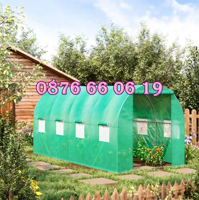 Тунелна оранжерия с размери 4х3х2 метра, оранжерия тунелна