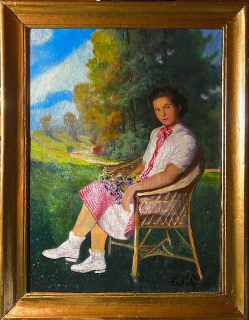 F INTERESANT! Tablou f VECHI, ul/pz, MARE 90x70cm+Rama sem ERDELY BELA