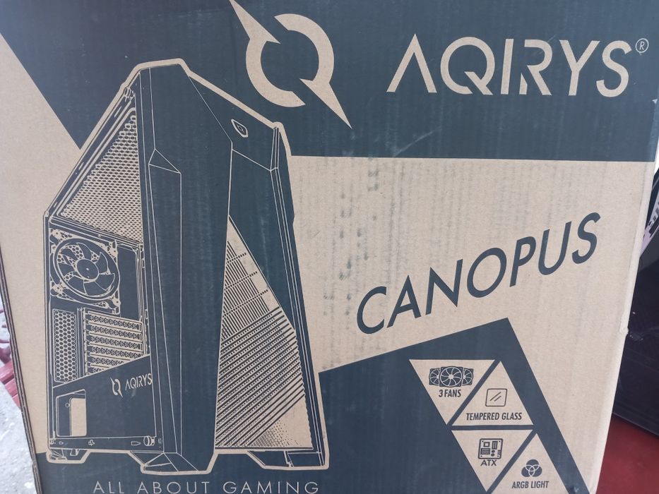 Carcasă Gaming AQIRYS Canopus | ATX, Tempered Glass, 3 Ventilatoare ARGB | Ca nouă, la cutie